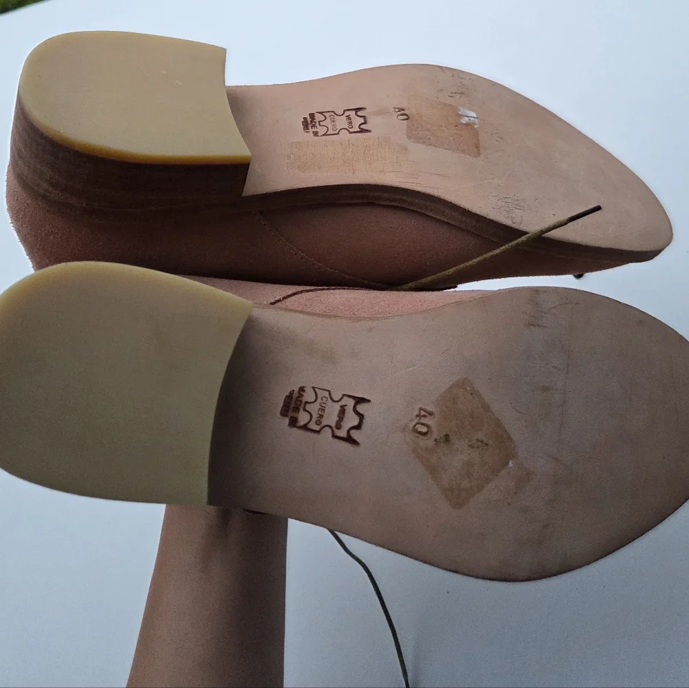 Huma Blanco Manuela Lace-Up Booties Blush Rose Suede Size 10 - Picture 8 of 10
